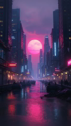 Futuristic Cityscape Mobile Preview