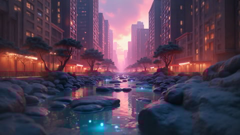 Futuristic Cityscape V Desktop Preview