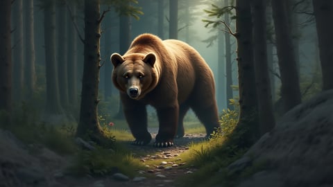 Grizzly Bear in a Forest Desktop Preview