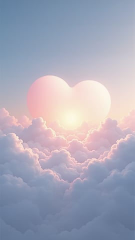 A Heart-Shaped Cloud in a Serene Sky Mobile Preview