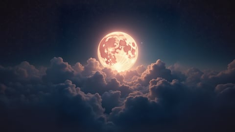 A Mesmerizing Full Moon in a Starry Night Sky Desktop Preview