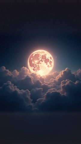 A Mesmerizing Full Moon in a Starry Night Sky Mobile Preview