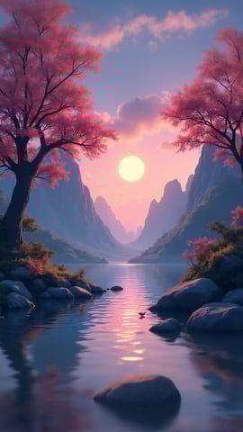 A Serene Picturesque Landscape with Ancient Church Mobile Preview