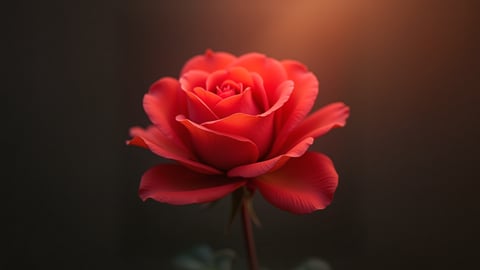 A Single Red Rose in Full Bloom Desktop Preview