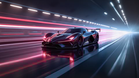 Sleek Sports Car on an Open Highway Desktop Preview