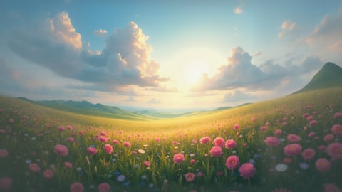 A Vast Field of Wildflowers and Green Grass Desktop Preview