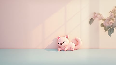 Adorable Cartoon Otter Lounging with a Playful Expression Desktop Preview