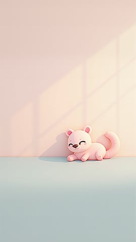 Adorable Cartoon Otter Lounging with a Playful Expression Mobile Preview