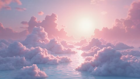 Aesthetic Scenery with Cherry Blossoms and Mountains Desktop Preview