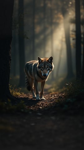 Alpha Wolf in a Dense Forest Mobile Preview