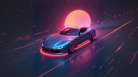 Neon Sunset Ride Desktop Preview