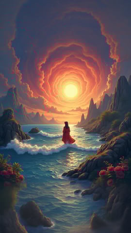 Girl in a Fantasy Beach Mobile Preview