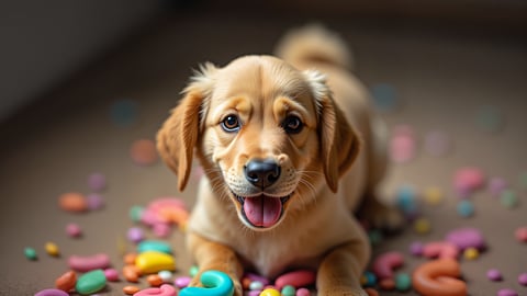 Happy Golden Retriever Wallpaper Desktop Preview