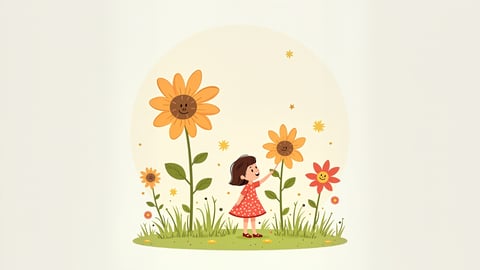 Polka Dot Sunflower Girl Mobile Preview