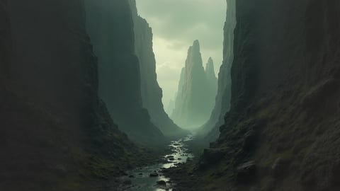 Post-Apocalyptic Landscape with Ruined Cityscape Desktop Preview