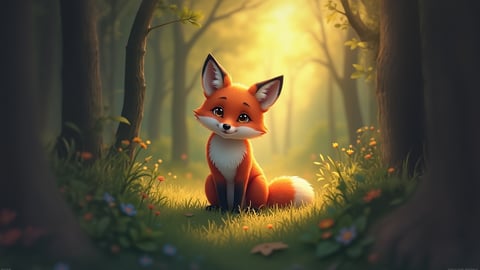 Red Fox in a Forest Setting Desktop Preview