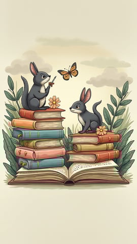 Squirrels and Books Drawing Mobile Preview