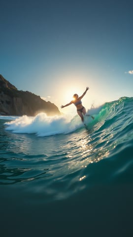 Surfer Girl in Hawaii Mobile Preview