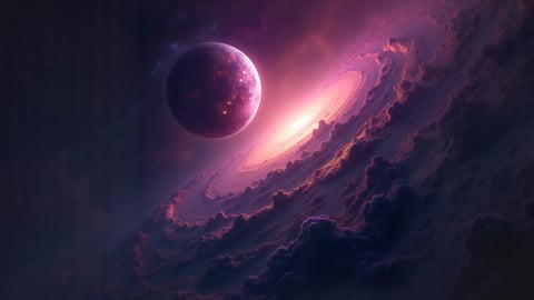 The Milky Way Galaxy with Saturn in the Foreground Desktop Preview