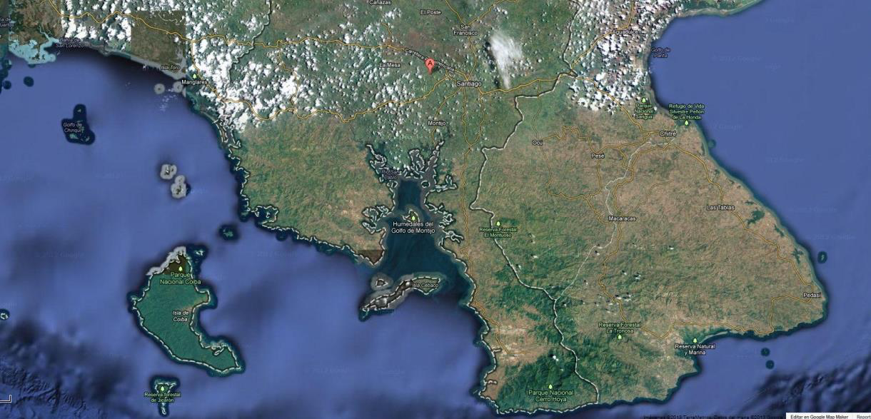 Isla de 10 hectáreas junto a Isla Cébaco — vista general desde lancha