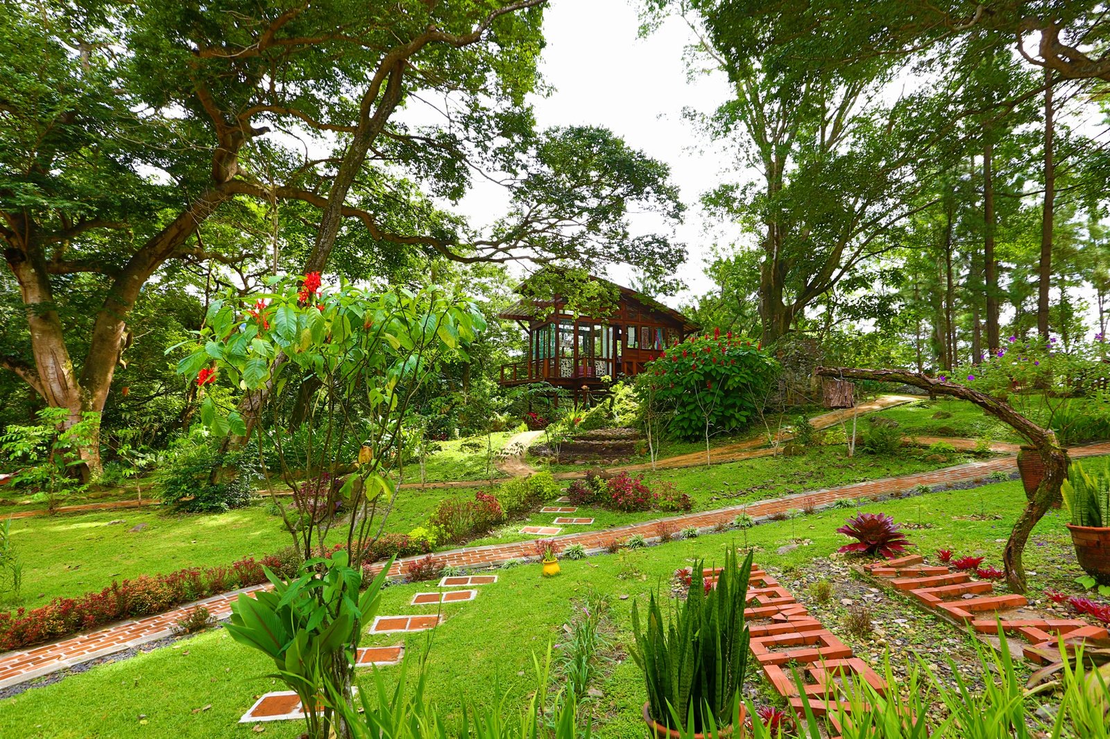 Vista del jardin y Casa Principal