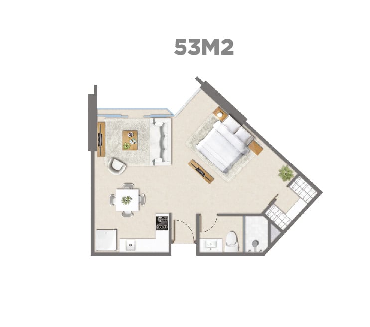 Apartamento de 53m2 Generation Tower