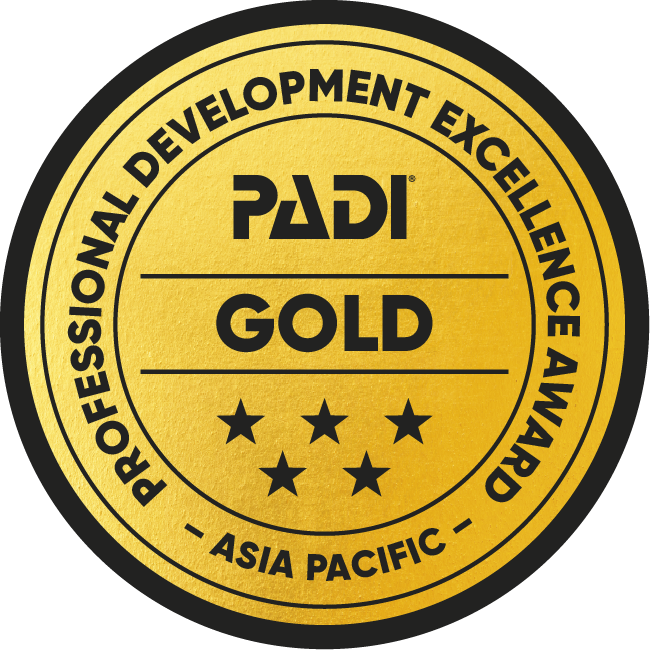 PADI Asia Pacific Gold Professional Development Excellence Award