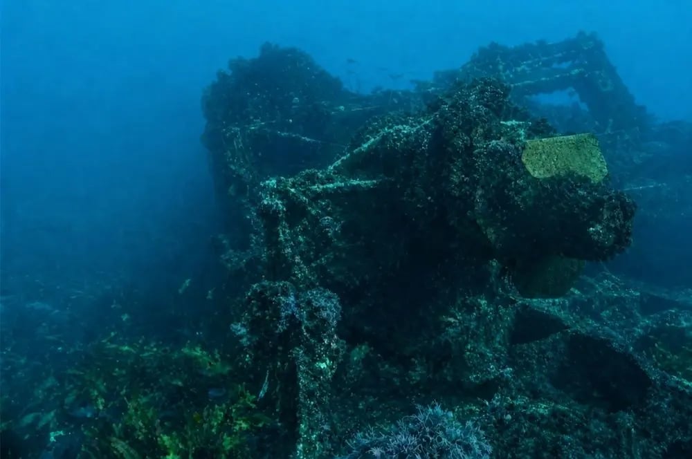 Scattered wreckage of the SS Malabar on rocky reef near Sydney