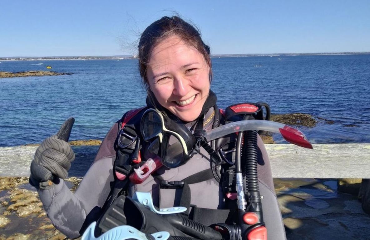 New scuba diver at Bare Island dive site