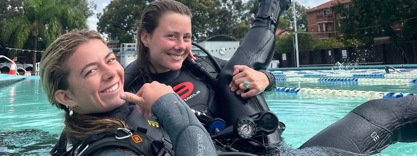 Girls enjoying their PADI open water course