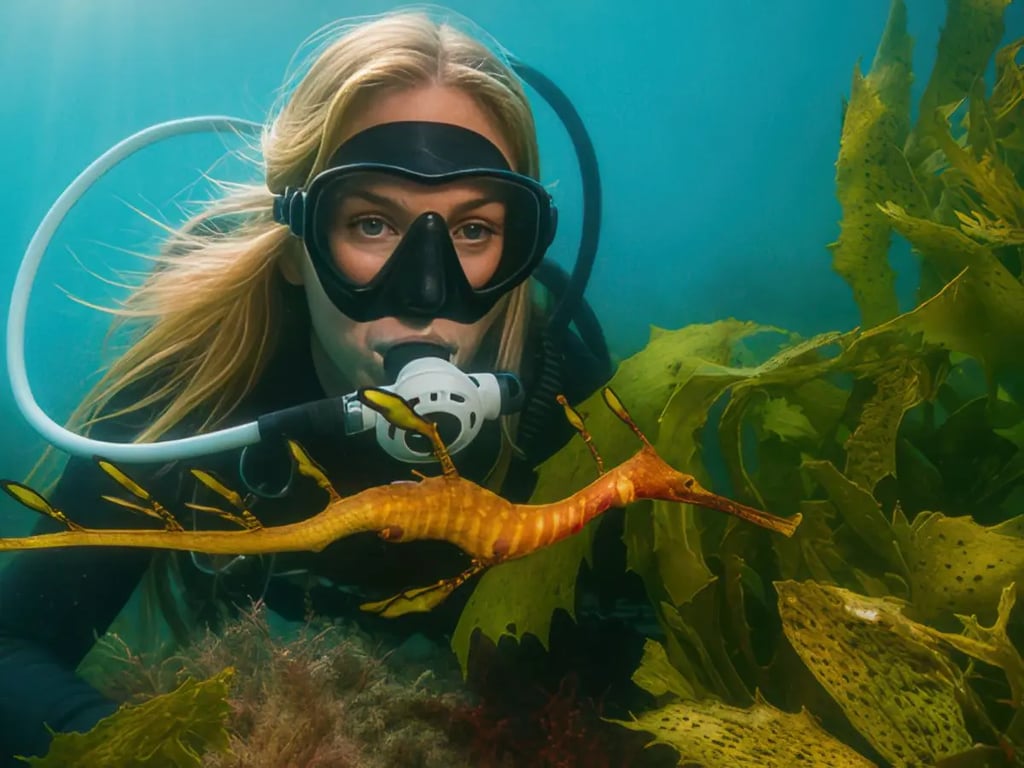 A diver observing marine life during a purposeful Sydney dive
