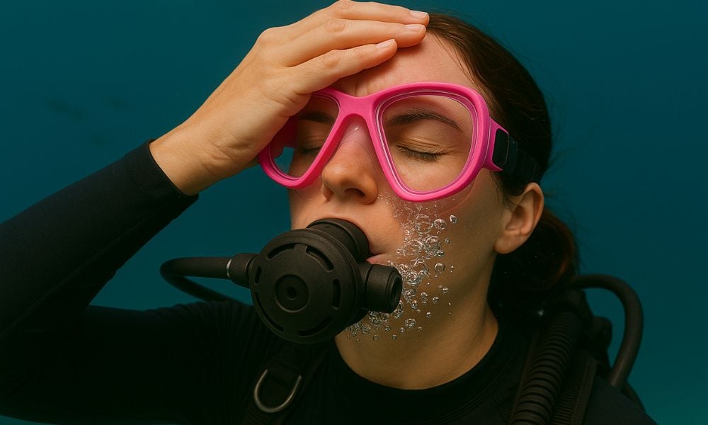 Clearing a scuba diving mask