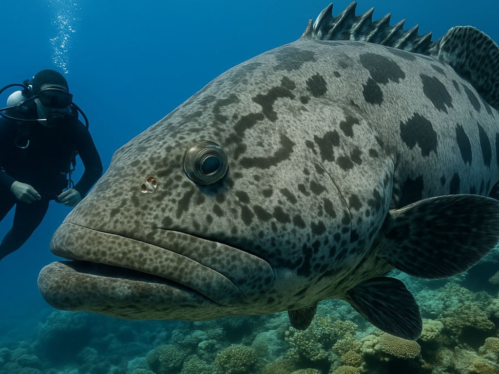 Potato cod at Cod Hole, distinct from Cod Hole hero image.