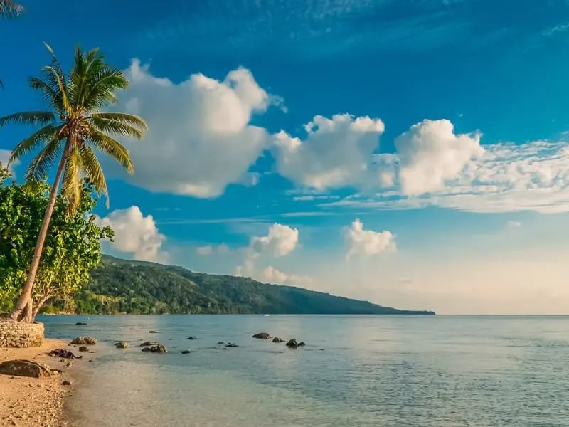 Tropical beach and clear blue water in Vanuatu