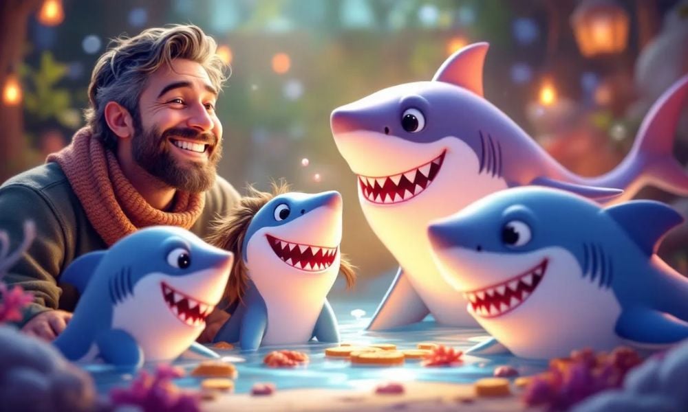 A unique gift idea for Father's Day featuring sharks, perfect for dad.