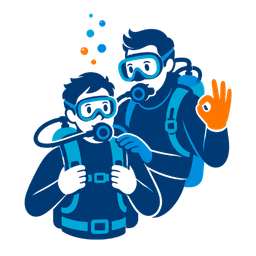 Supportive scuba diving guidance icon