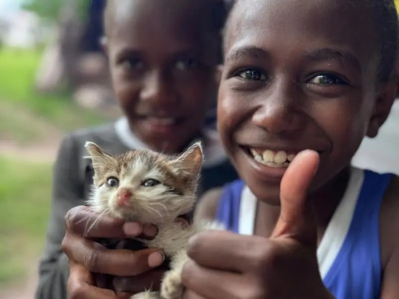 Local children in Vanuatu during a community visit