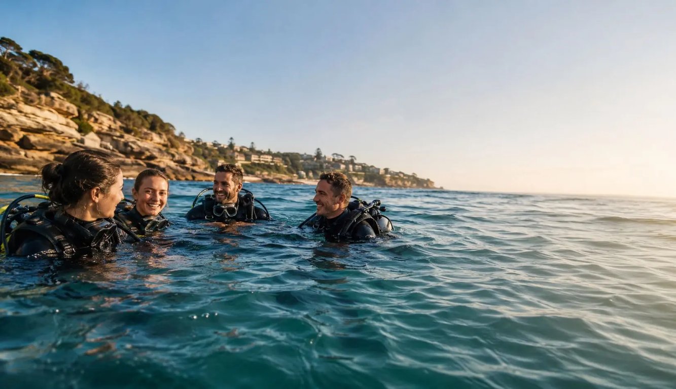 Sydney scuba divers enjoying a local dive