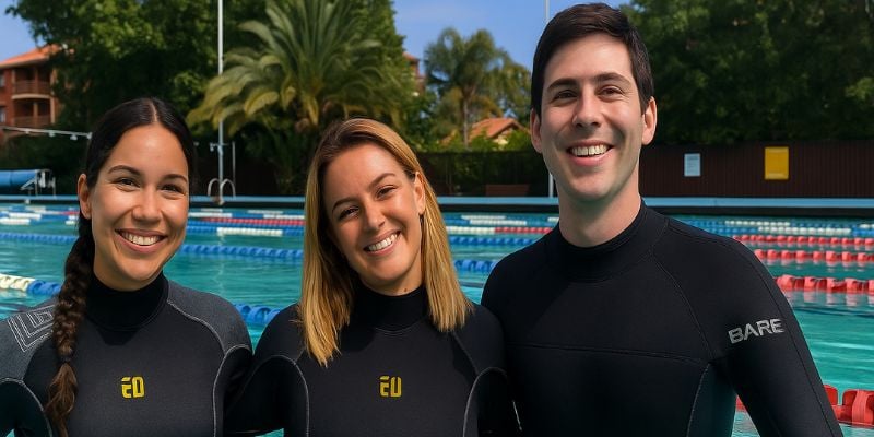 Beginner divers in Sydney scuba training pool