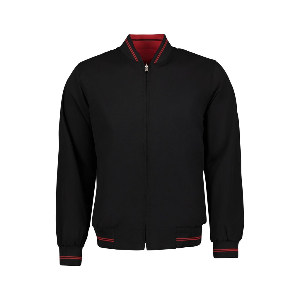 Black & Red Reversible Cotton Bomber Jacket | Tailored Fit