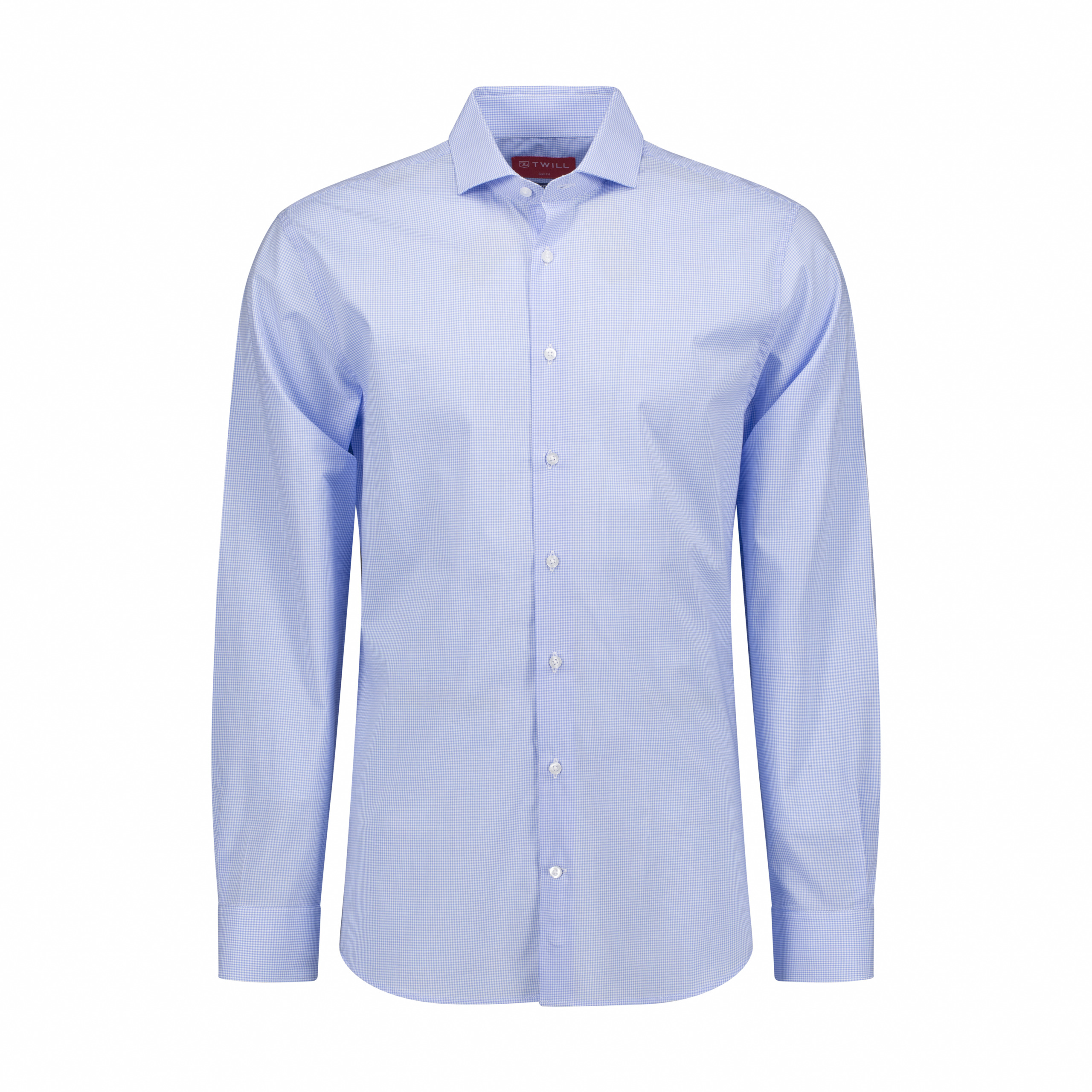 Light Blue Executive Range Mini Check Dress Shirt | Slim Fit - Twill