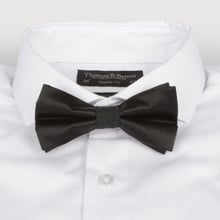 satin finish black silk bowties