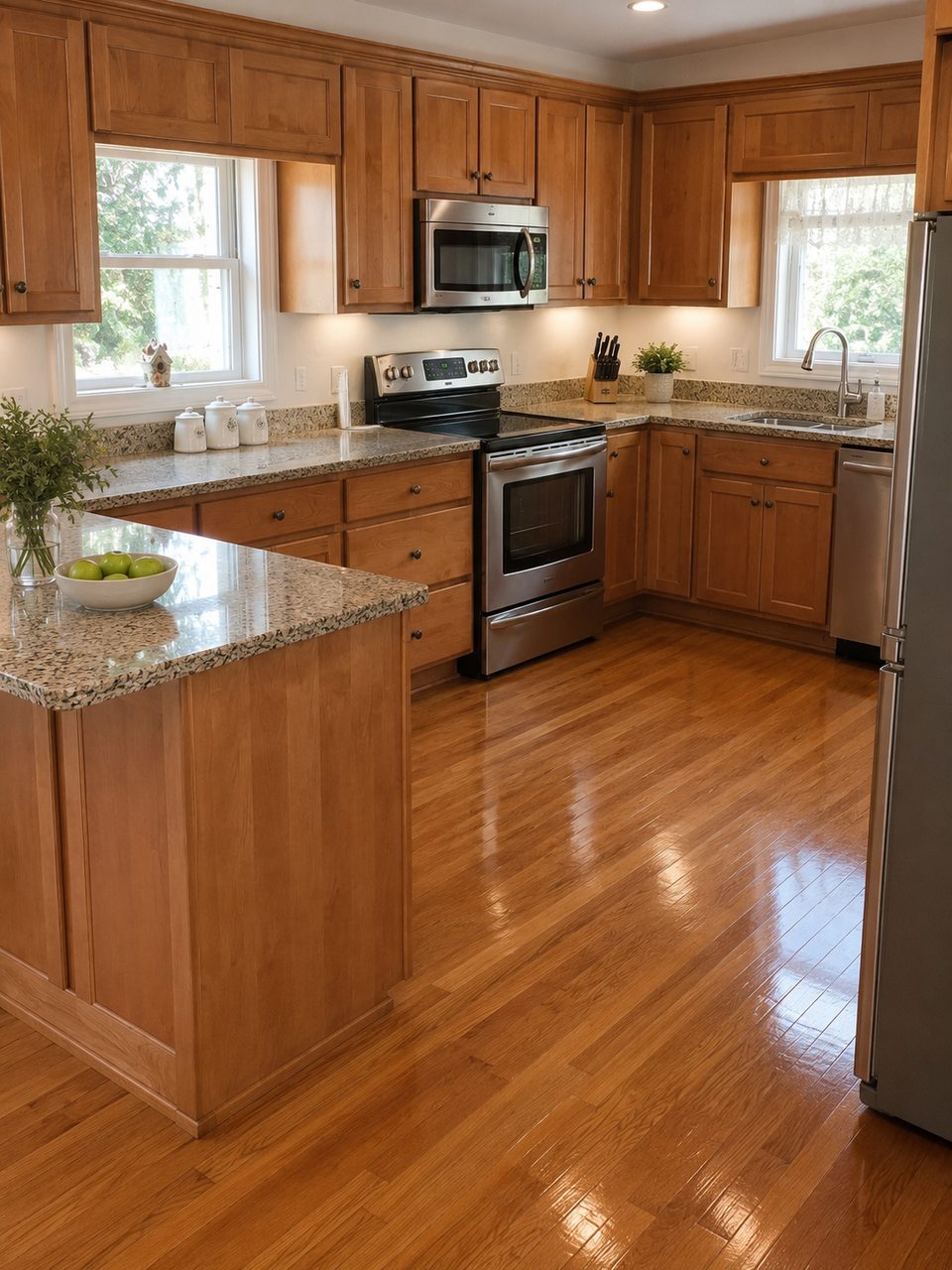 Completed kitchen reconstruction by Firehawk Restoration
