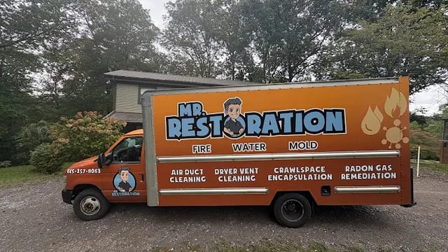 Mr. Restoration branded service truck in Middle Tennessee