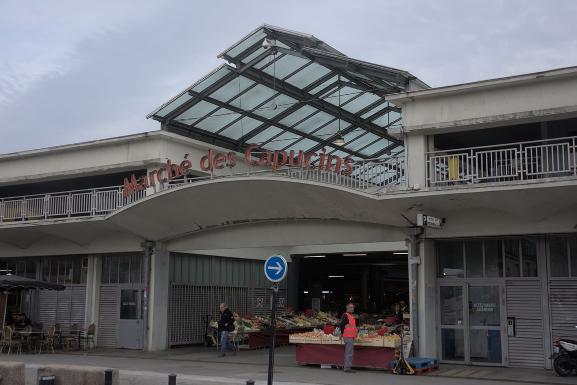 The main entrance to the Capucins Market