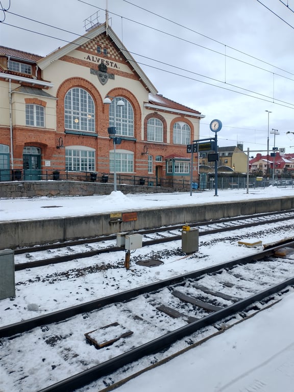A train station in Sweden on the way to Jonkoping