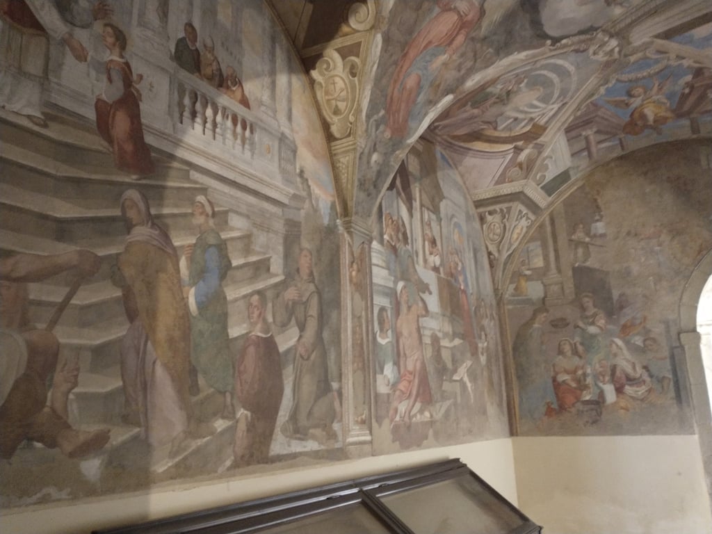 One of the many murals and frescoes I found around my hostel.
