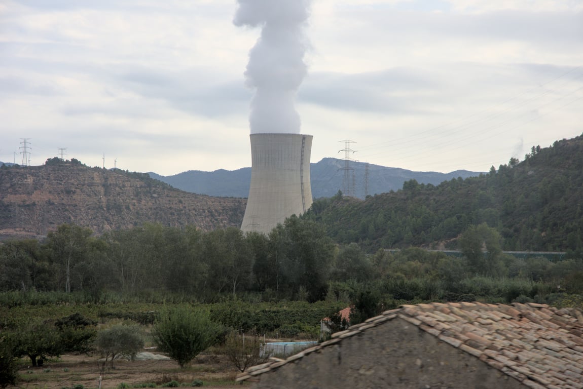 The cooling tower of a power plant