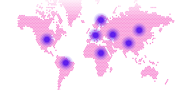 Map showing global language support