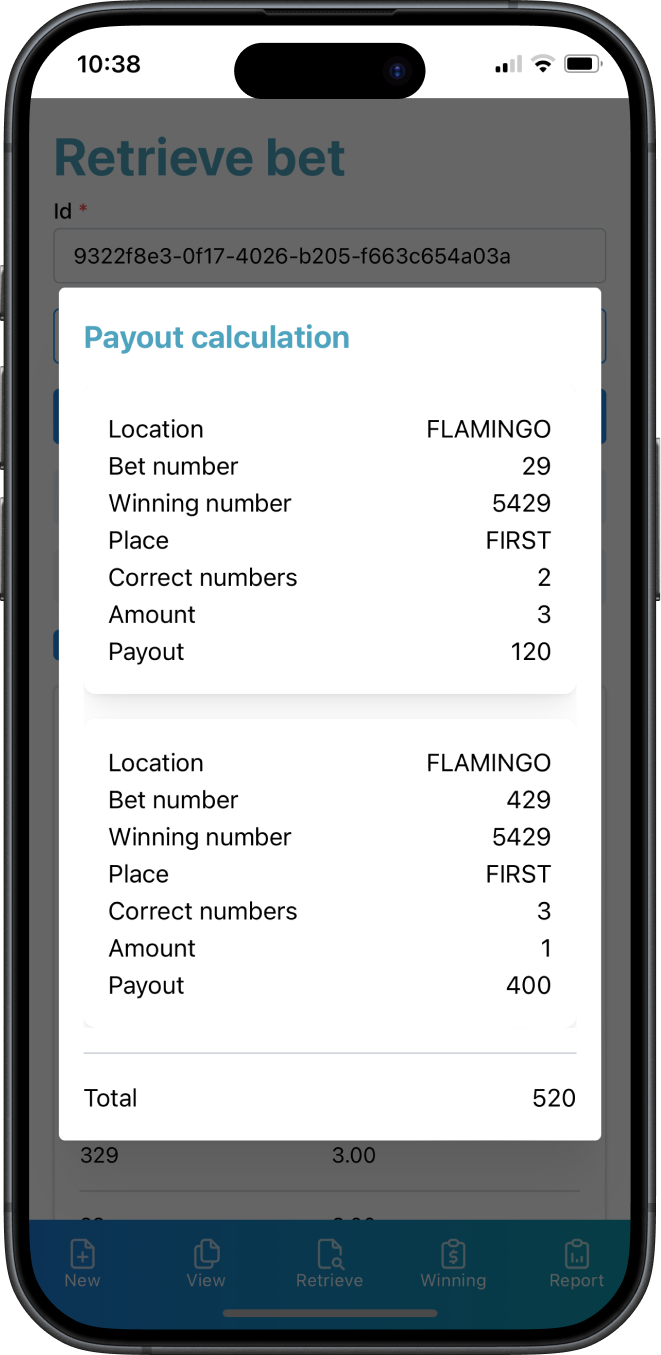 Payout calculation